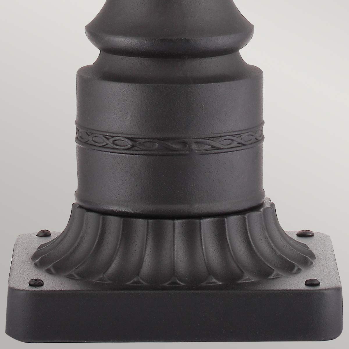 Victorian Black Pedestal Lantern with Seeded Glass Charm