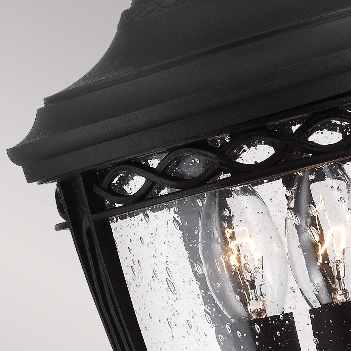 Victorian Black Pillar Lantern Light with English Countryside Charm