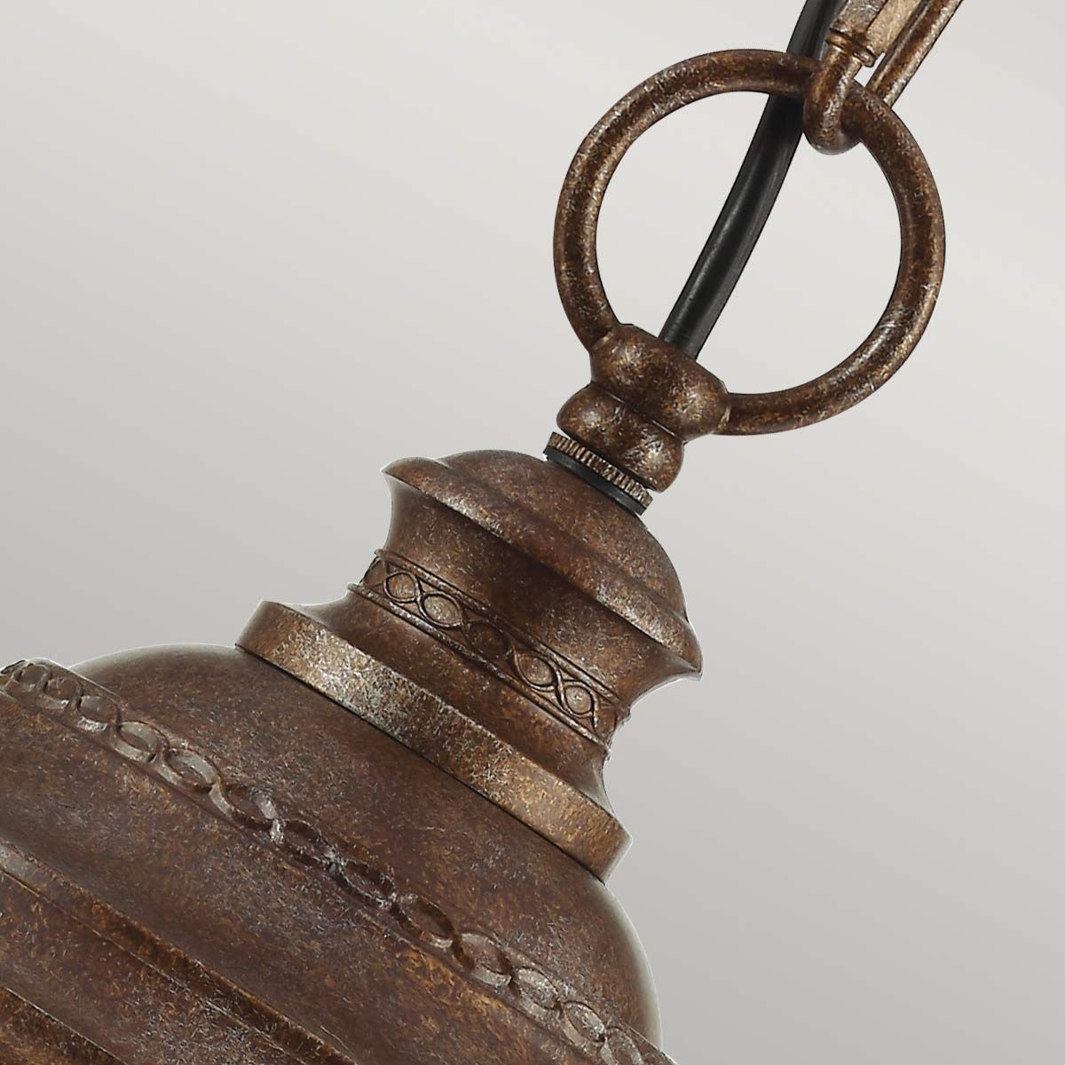 Majestic Aged Bronze Garden Lantern with Elegant Speckled Glass