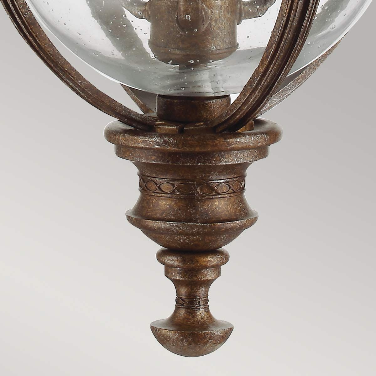 Majestic Aged Bronze Garden Lantern with Elegant Speckled Glass