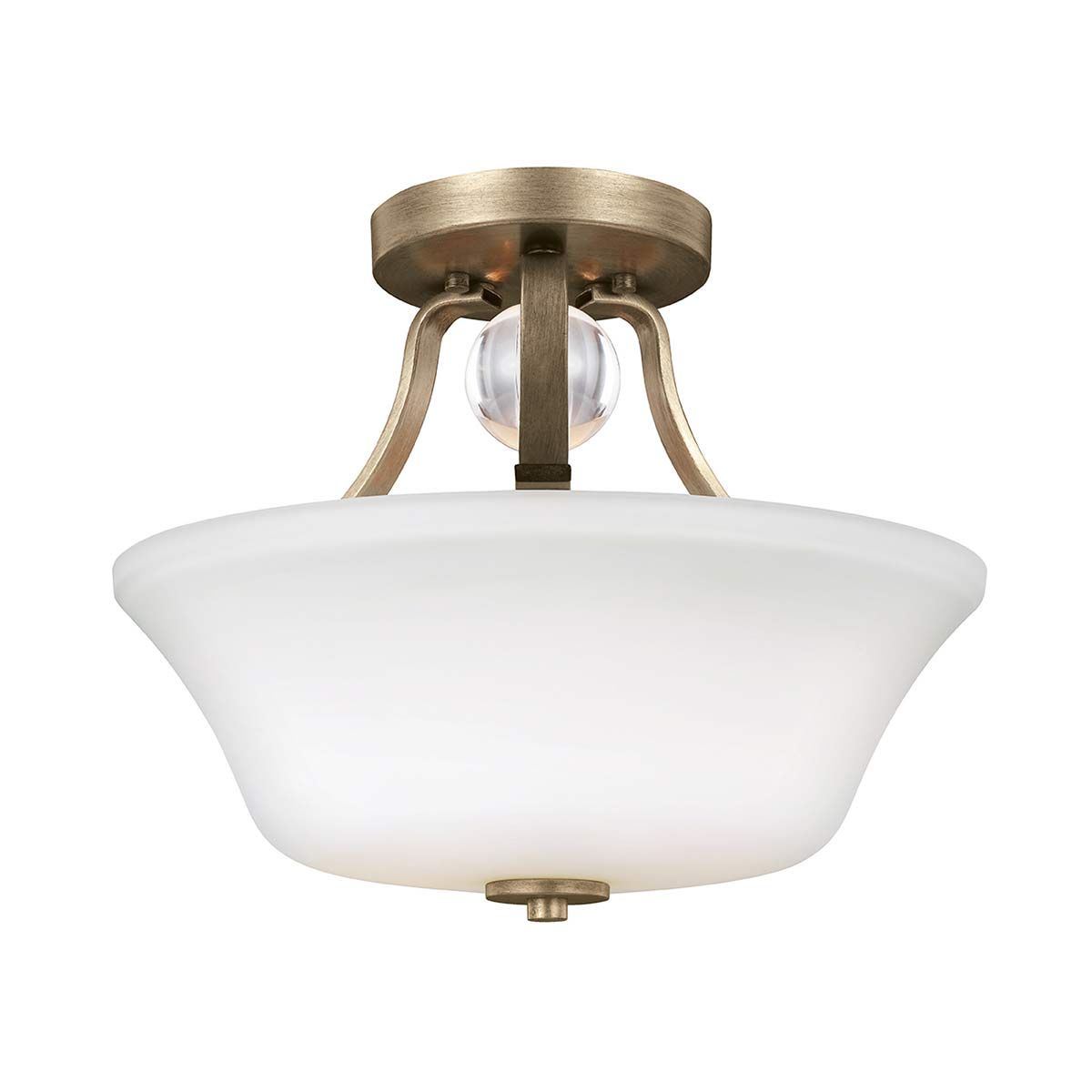 Evington Dual-Light Semi-Flush Fixture in Sunset Gold Finish