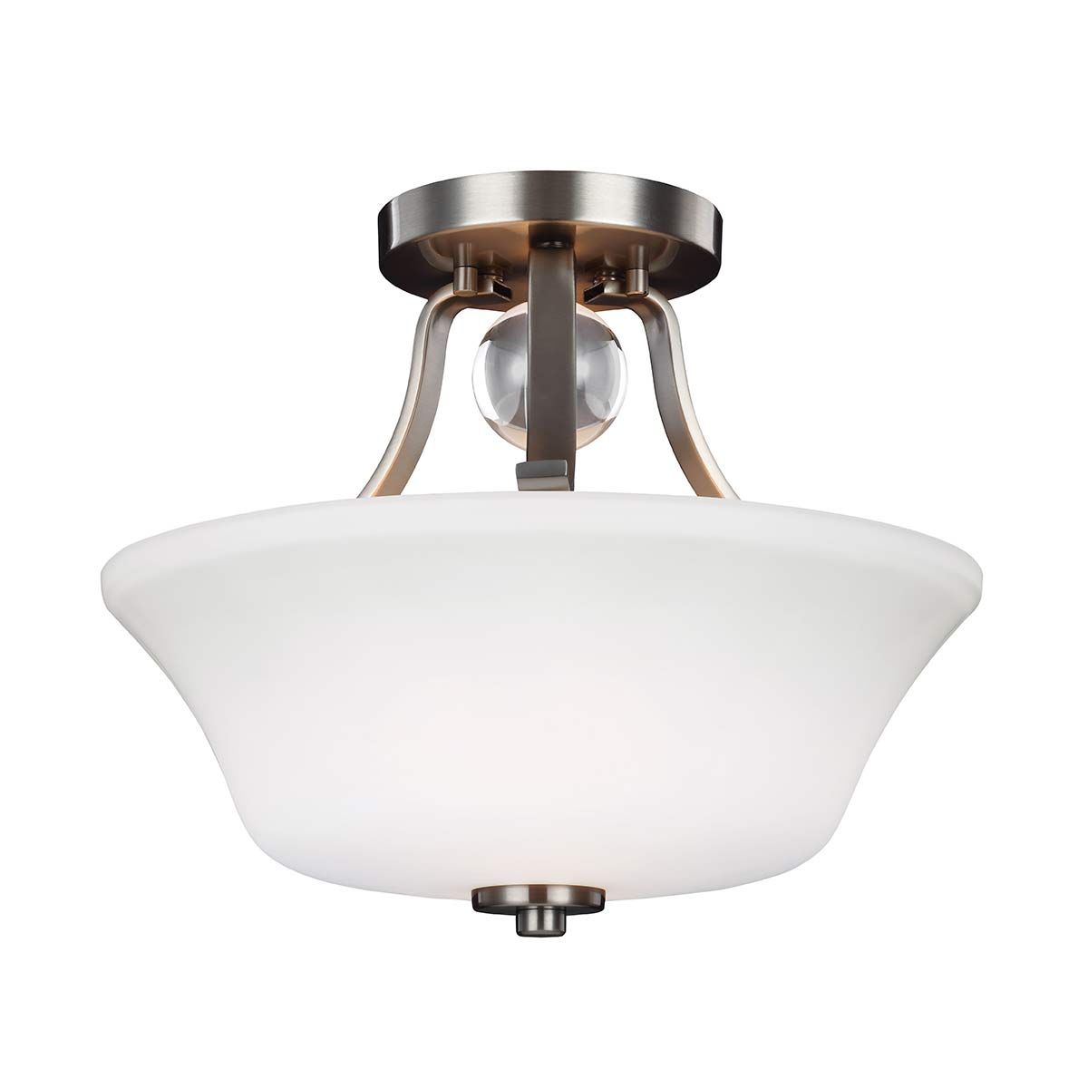 Evington Dual-Light Ceiling Fixture - Satin Nickel Finish