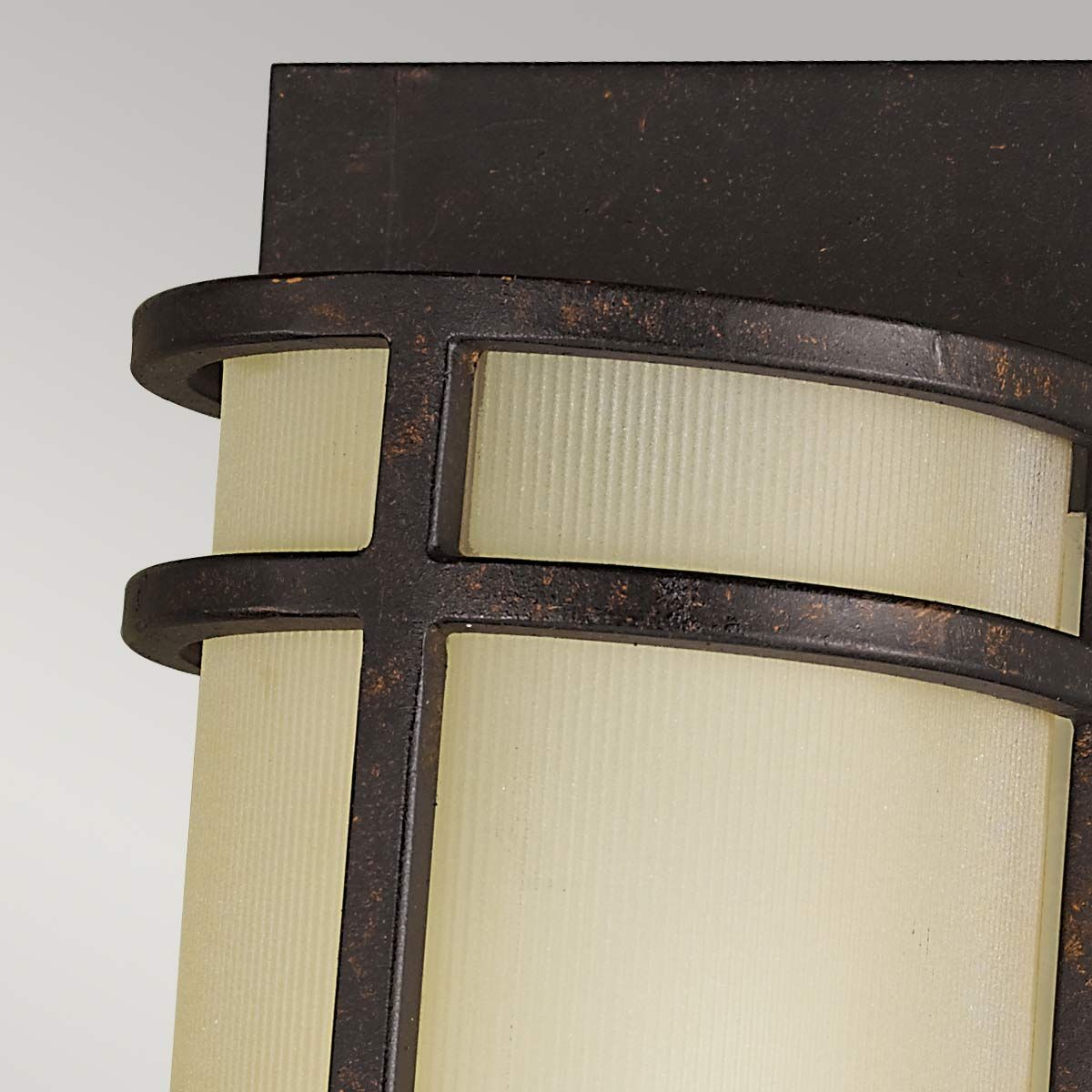 Grecian Bronze Dual-Light Wall Sconce with Amber Ribbed Glass