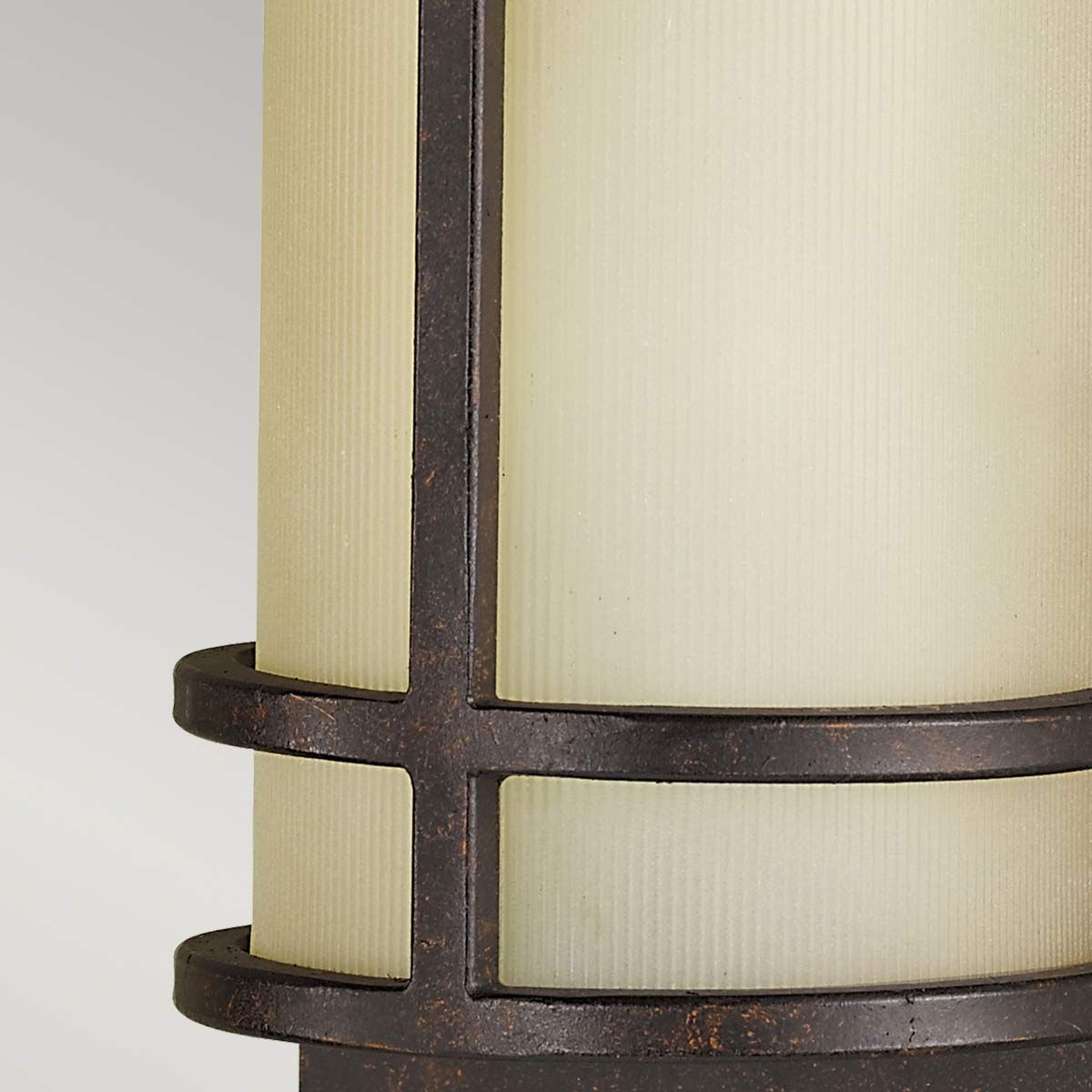 Grecian Bronze Dual-Light Wall Sconce with Amber Ribbed Glass