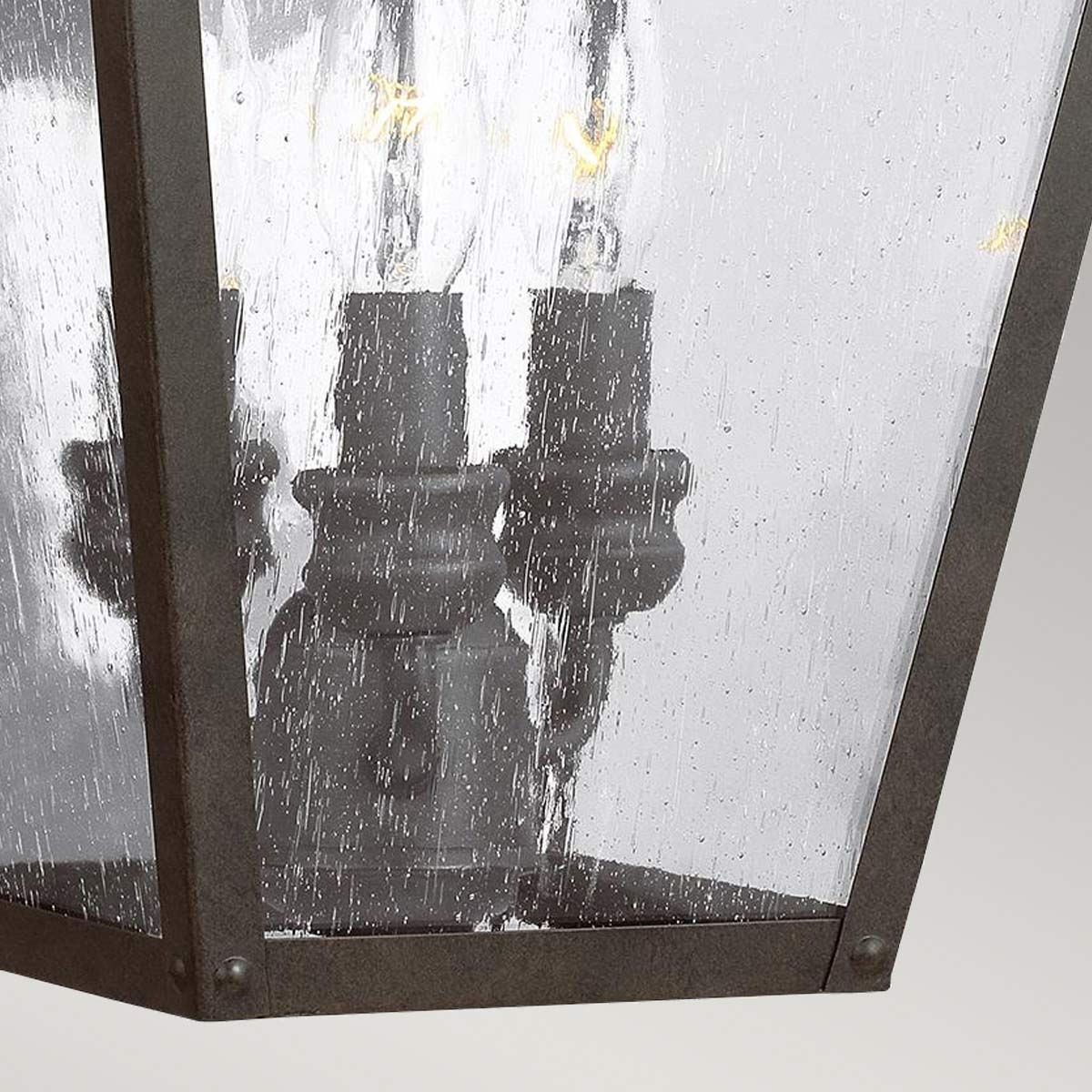 Galena Elegance: Three-Light Sable Outdoor Wall Lantern