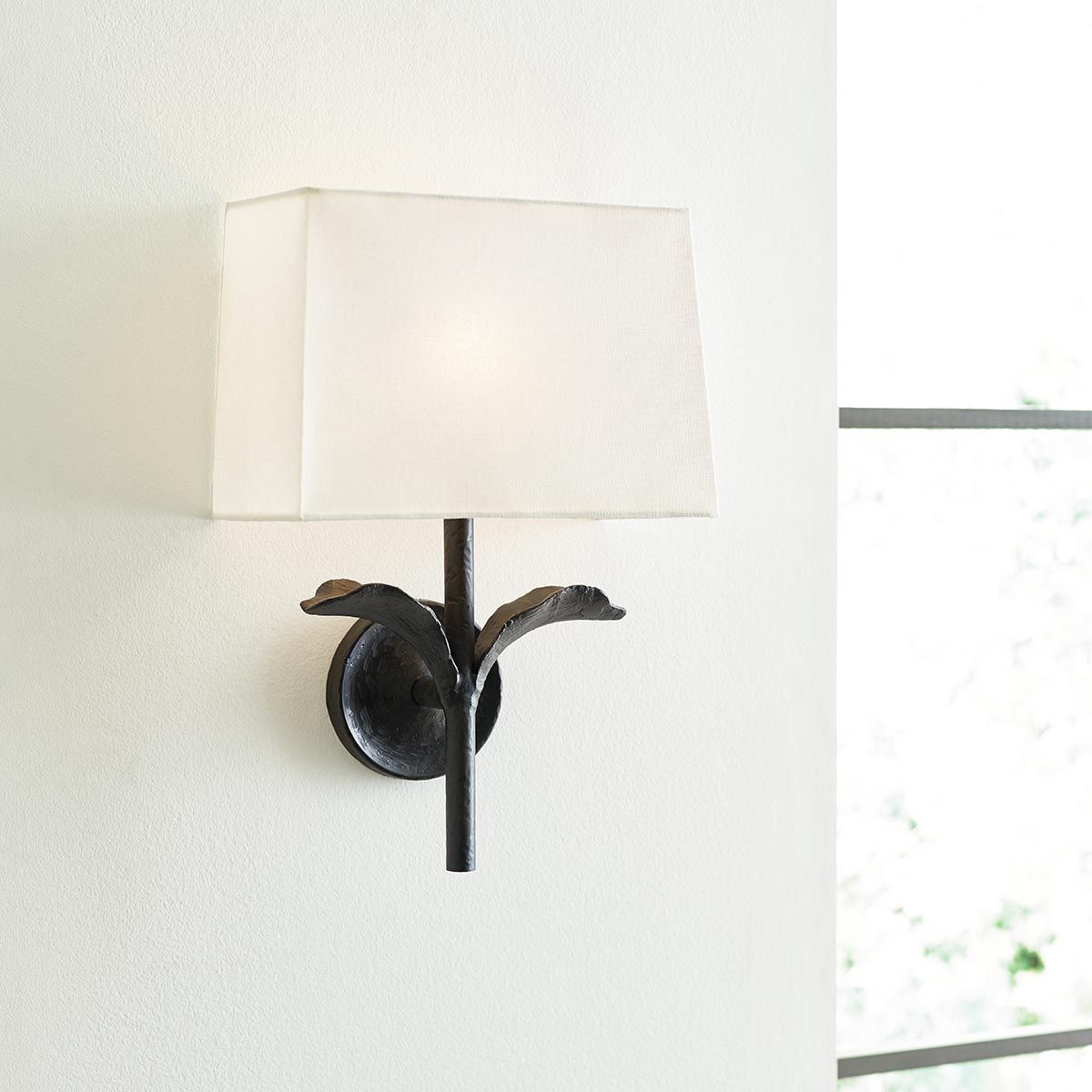Georgia Aged Iron Floral Wall Sconce