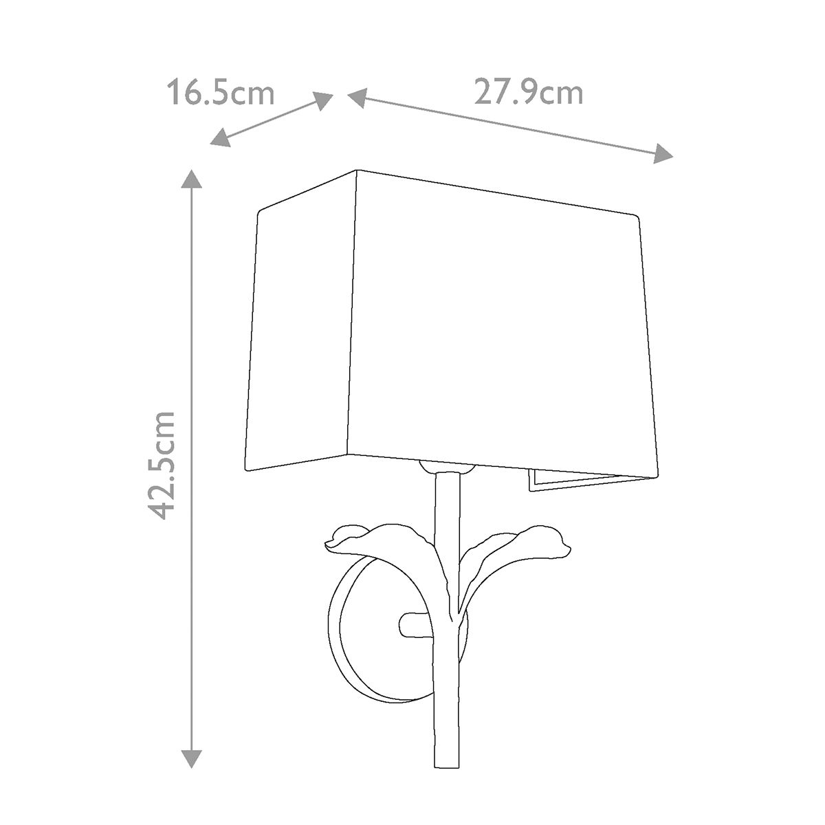 Georgia Aged Iron Floral Wall Sconce