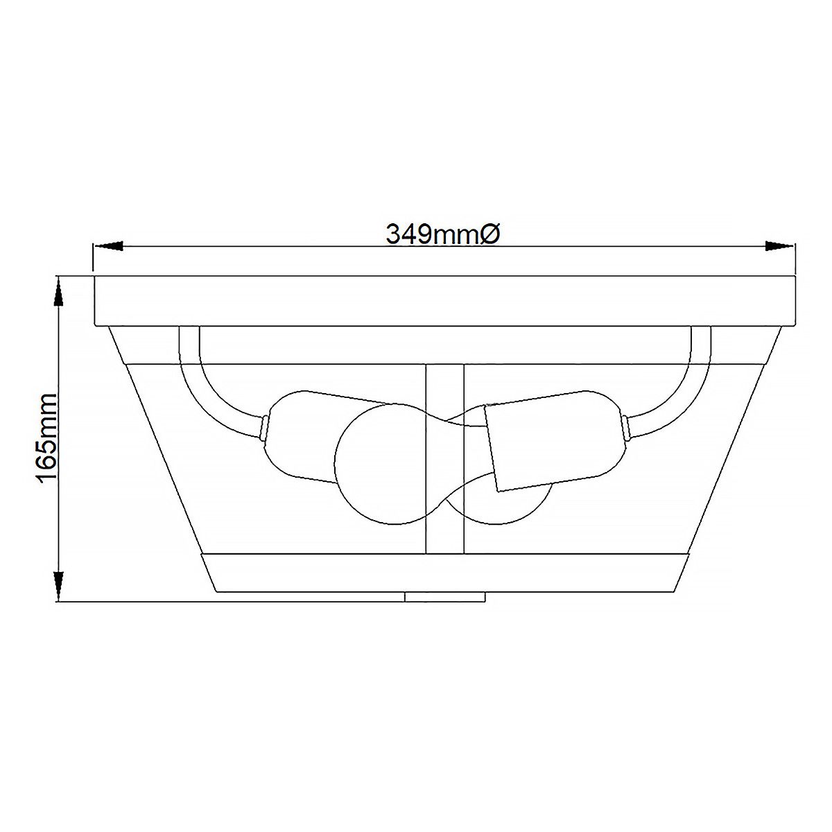 Elegant Seeded Glass and Polished Nickel Ceiling Fixture with Dual Bulb Sockets