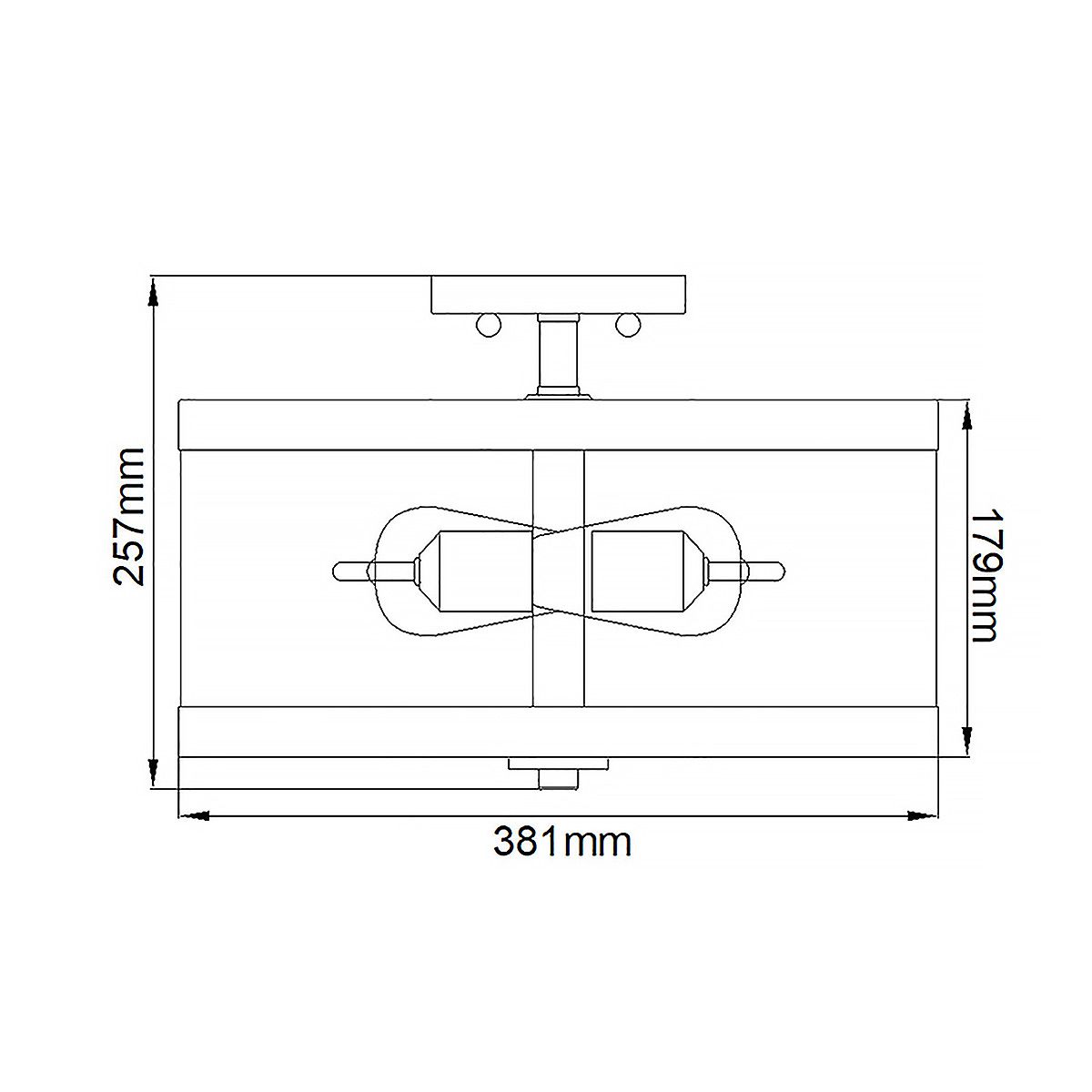 Contemporary Harrow Dual-Light Semi-Flush Fixture
