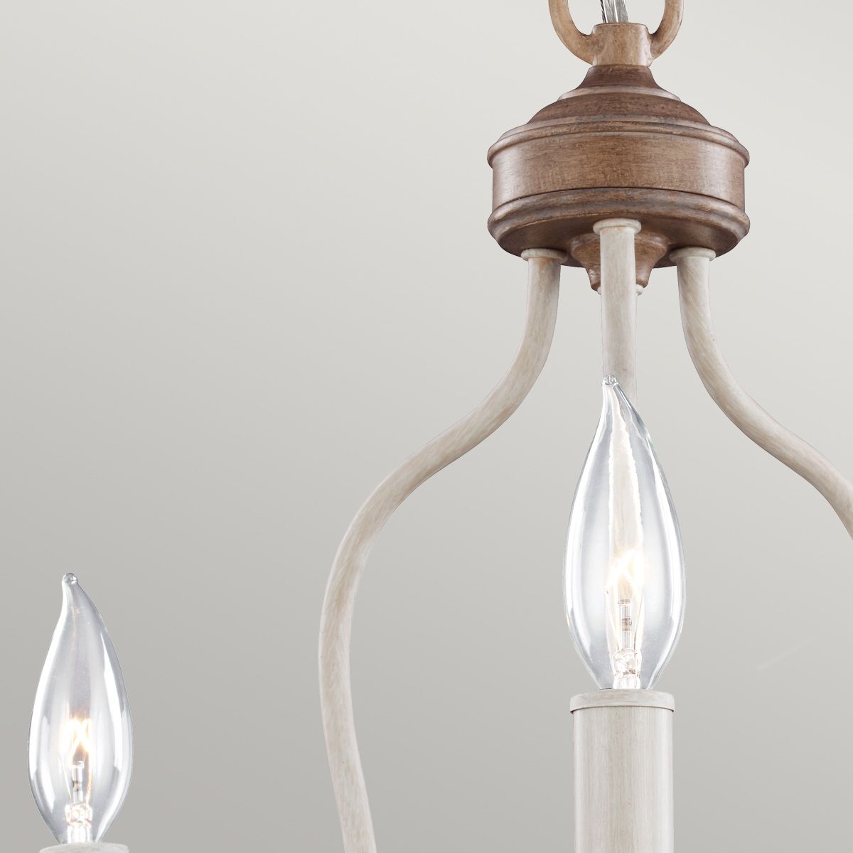 Hartsville Farmhouse-Inspired 3-Light Chandelier with Chalk Washed Finish
