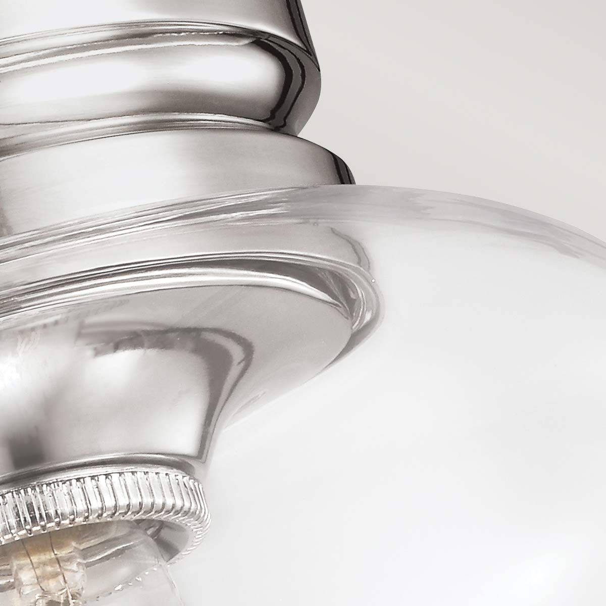 Hounslow Polished Nickel Flush Mount with Clear Glass Dome Shade