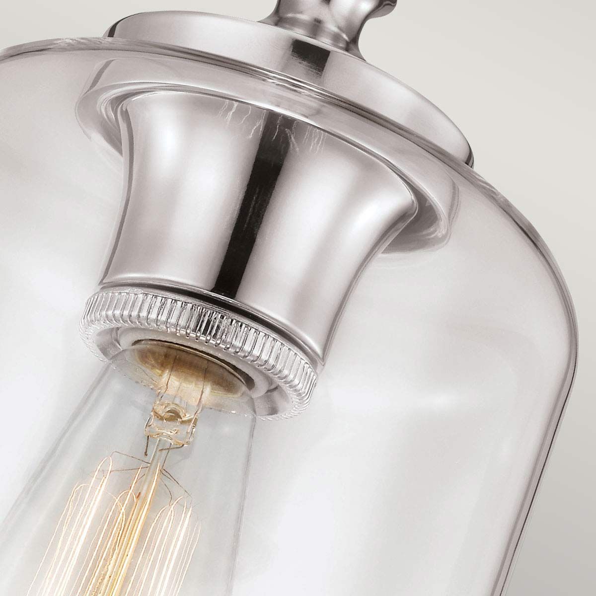 Mirrored Nickel Pendant with Inverted Dome Design