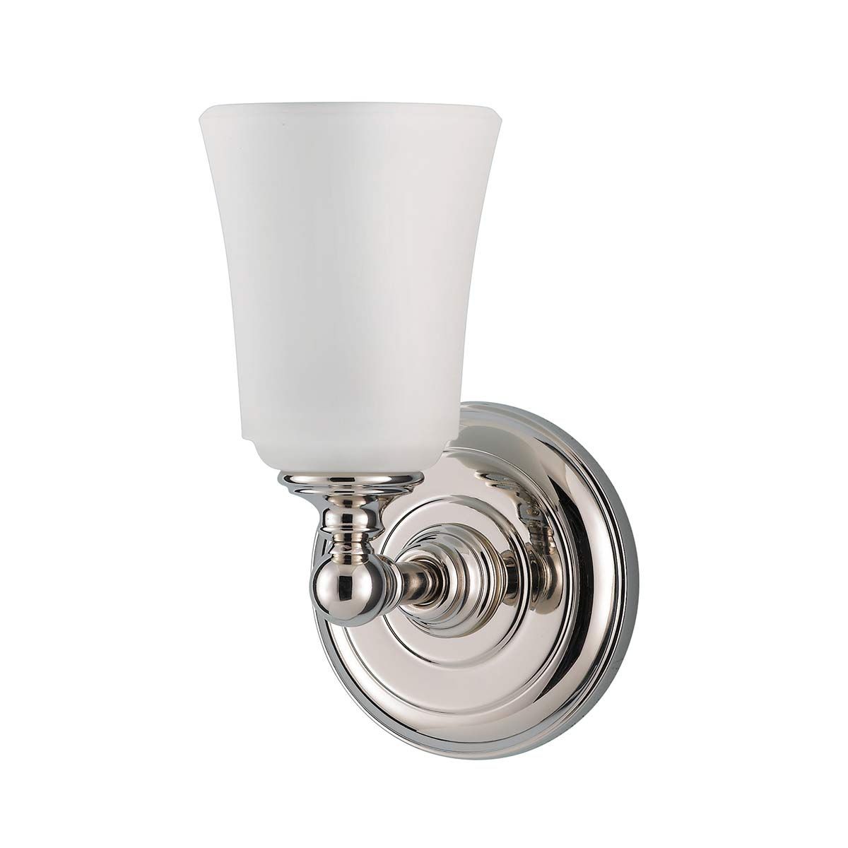 Elegant Polished Chrome Wall Sconce with Opal Etched Glass Shade