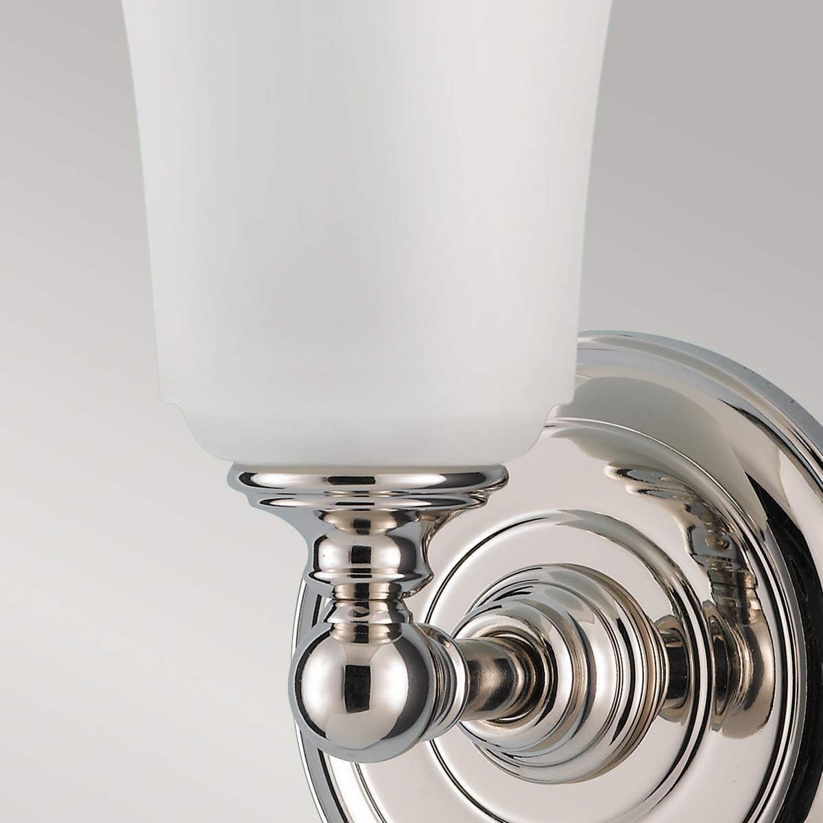 Elegant Polished Chrome Wall Sconce with Opal Etched Glass Shade