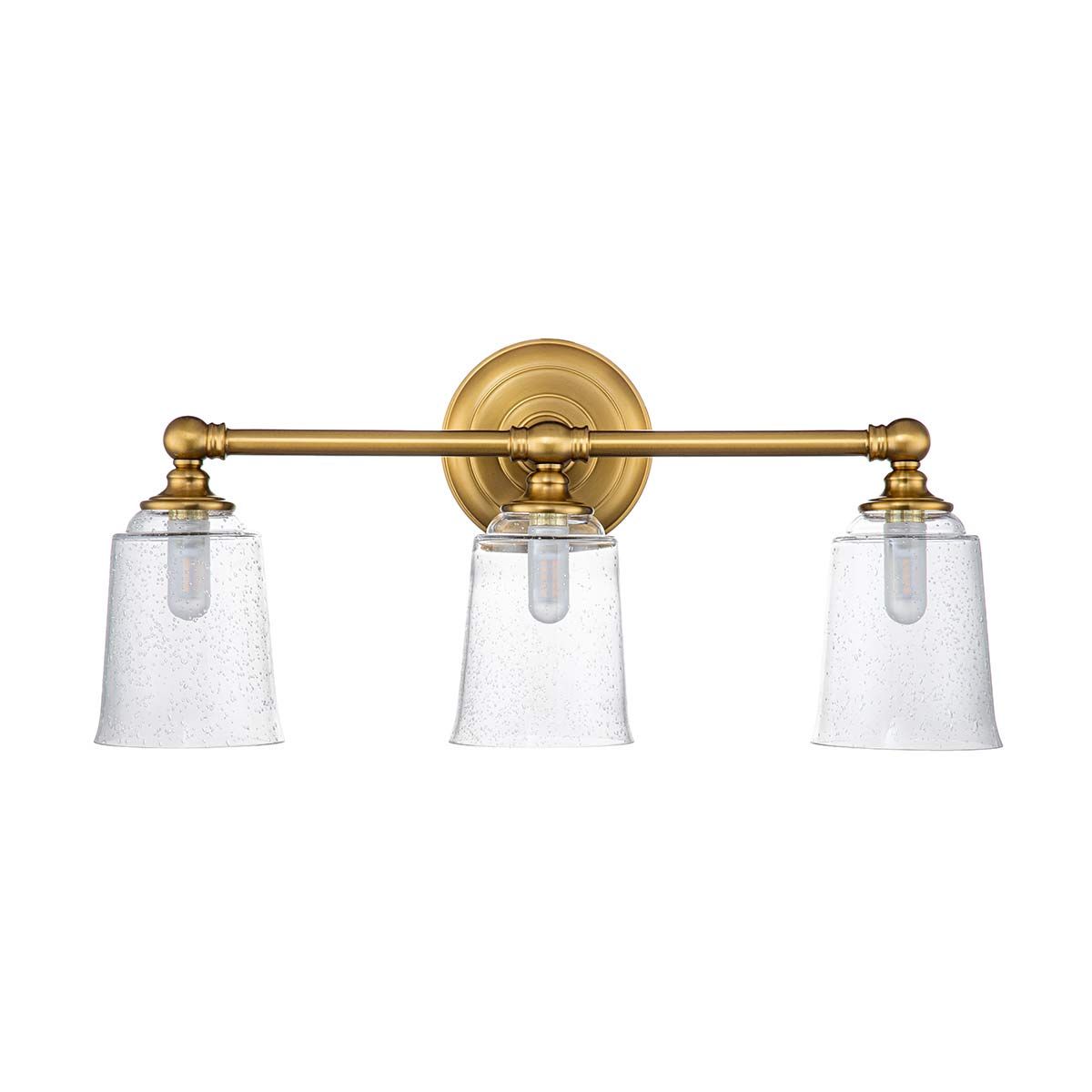 Elegant Colonial Huguenot Lake Bathroom Sconce in Burnished Brass