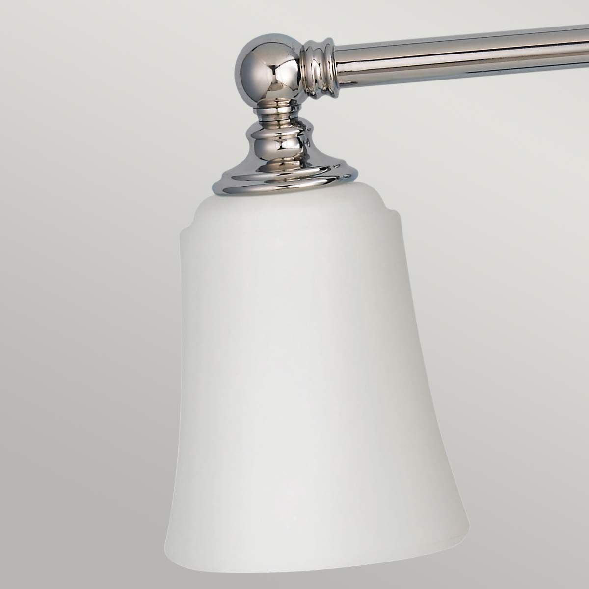 Polished Chrome Bathroom Vanity Light Fixture with Triple Opal Glass Shades