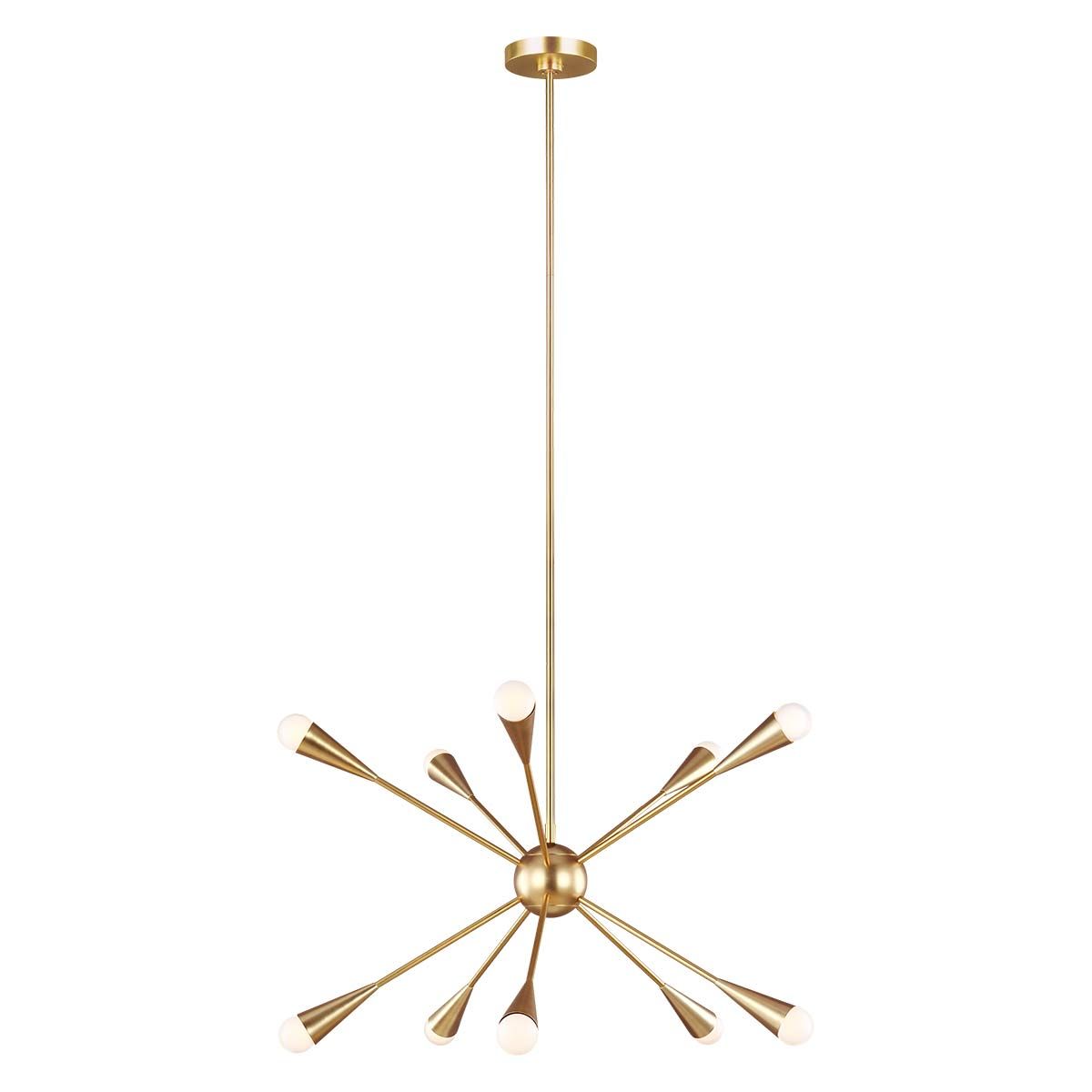 Jax Celestial Starburst 10-Light Chandelier in Burnished Brass