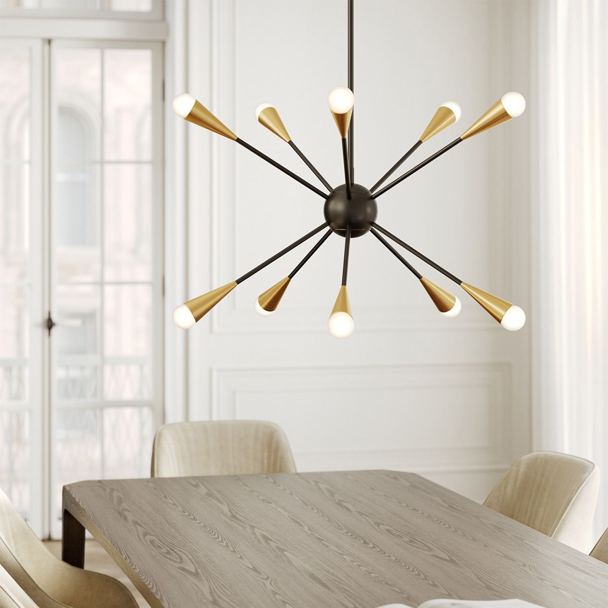 Jax Celestial Starburst 10-Light Interior Chandelier - Midnight Black
