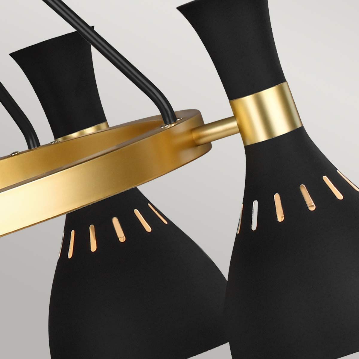 Joan 5-Light Chandelier - Sleek Black & Brass Elegance