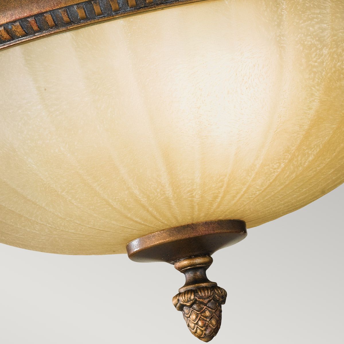 Georgian-Inspired Flush Mount Light with Ornate Scavo Glass Dome Shade