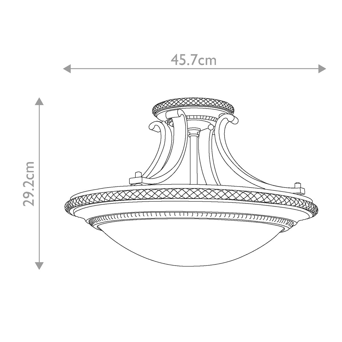 Georgian-Inspired Ceiling Light with Elegant Scavo Glass Bowl Shade