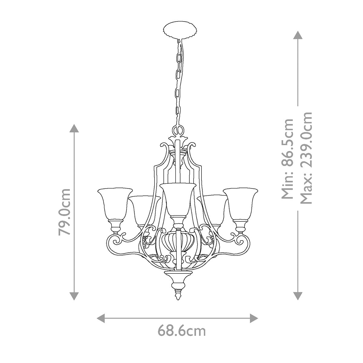 Kelham Hall European Elegance 5-Light Chandelier
