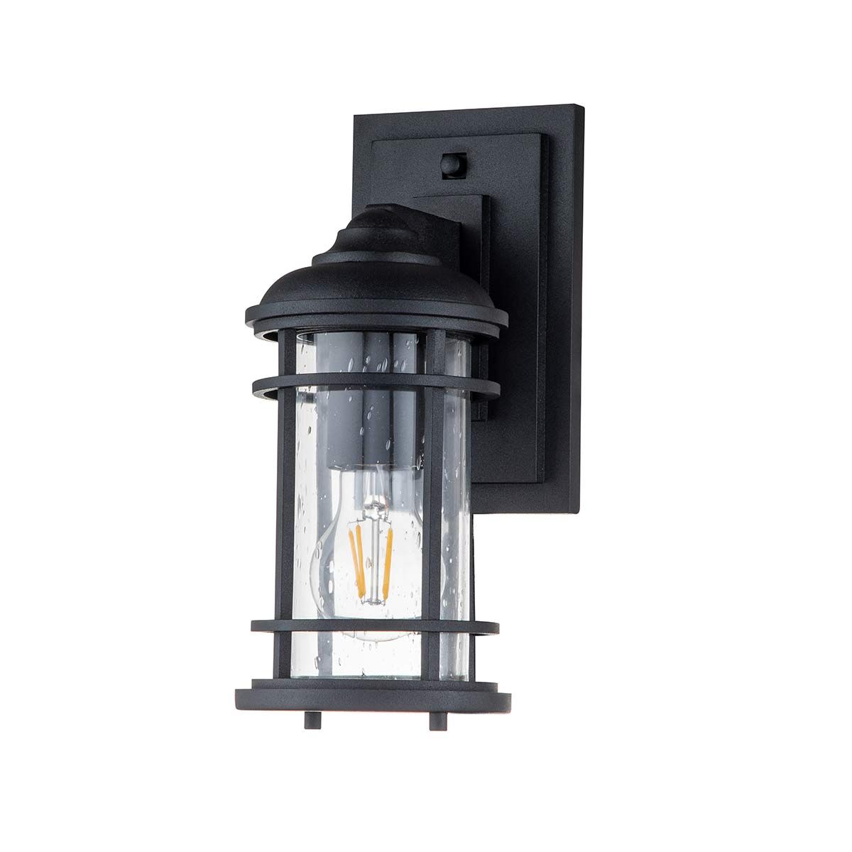 Nautical Beacon Textured Black Outdoor Wall Lantern