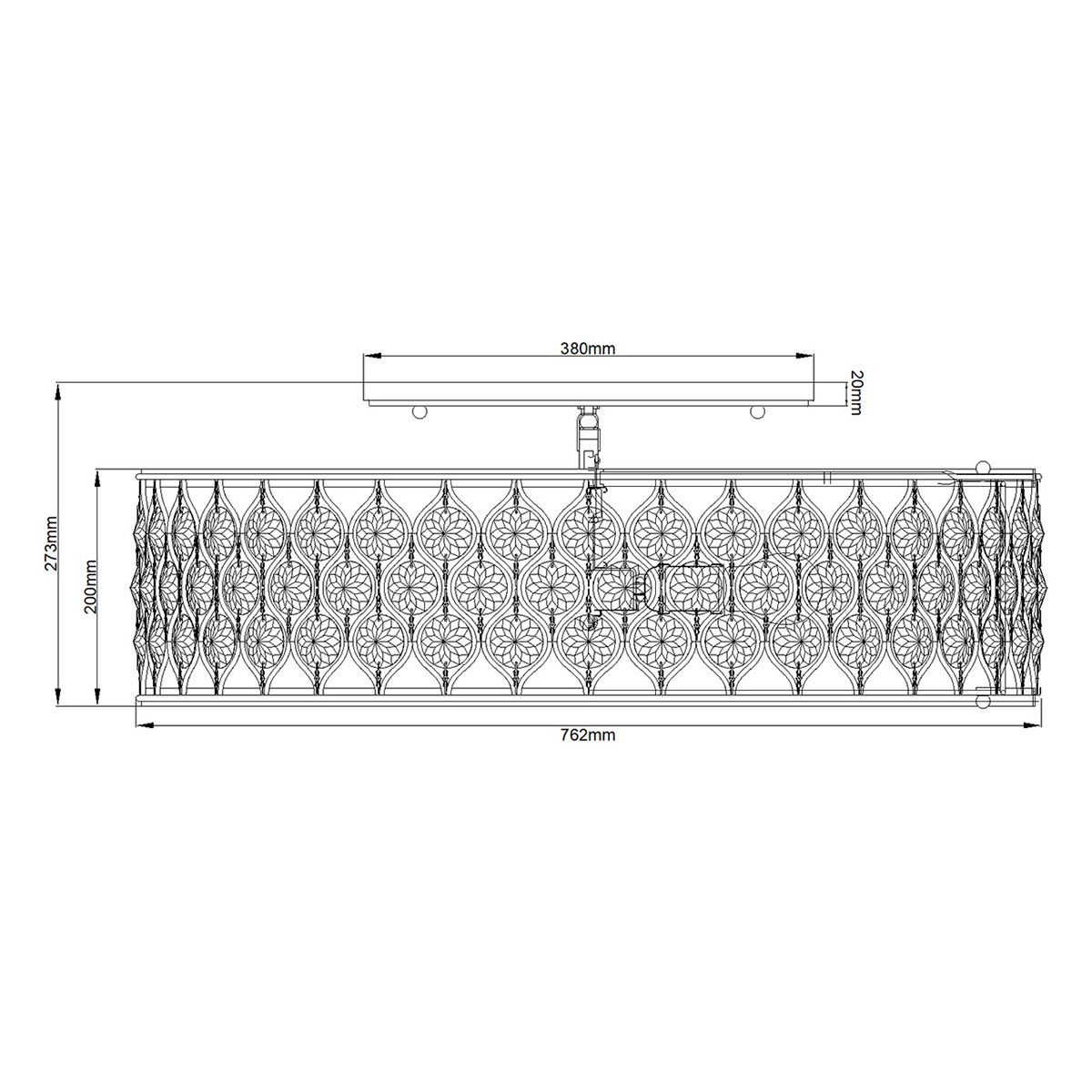Lucia 6-Light Contemporary Crystal Flush Ceiling Fixture