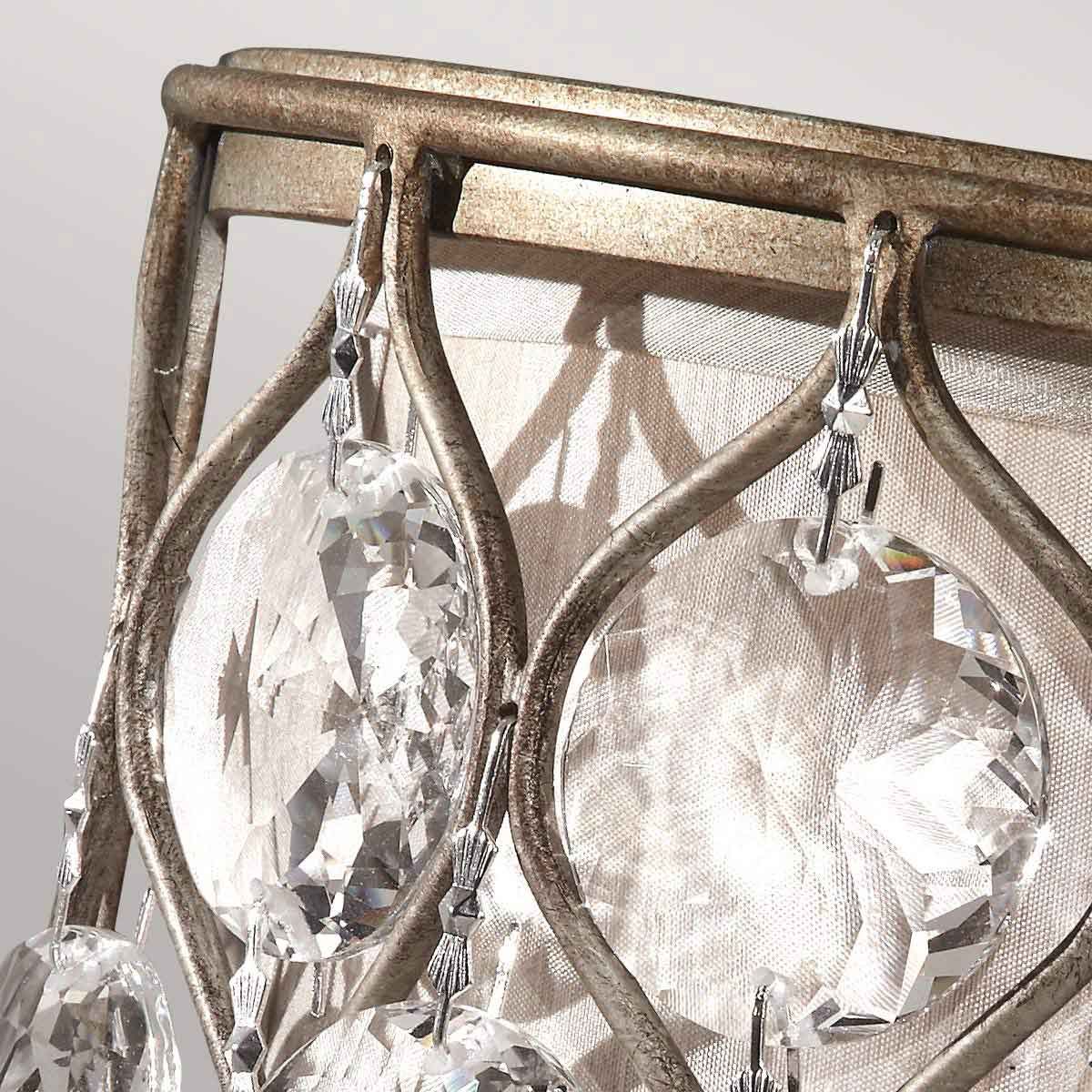 Glistening Sunflower Crystal Wall Light in Burnished Silver Finish