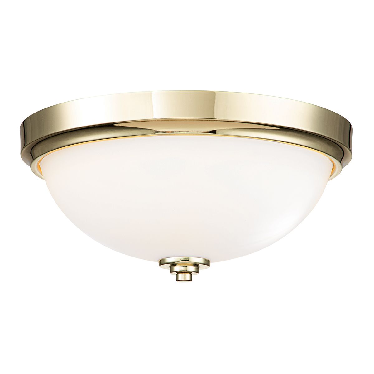 Malibu Twin Light Polished Brass Flush Ceiling Fixture