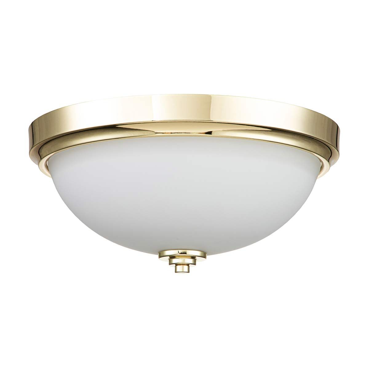Malibu Twin Light Polished Brass Flush Ceiling Fixture
