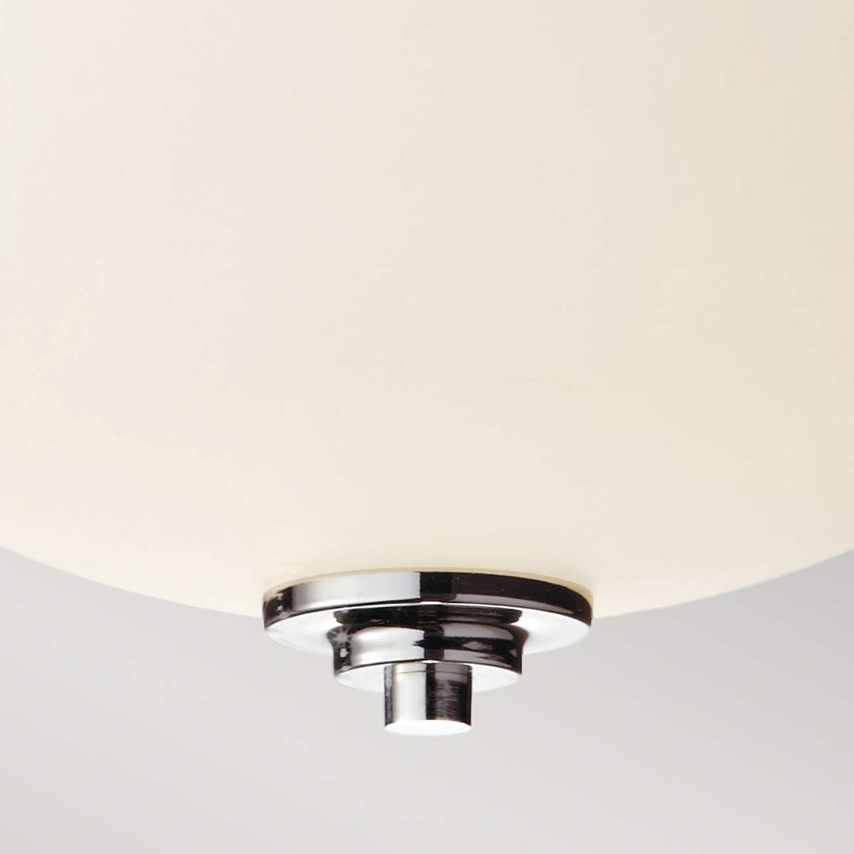 Sleek Chrome Flush Ceiling Light with Etched Opal Glass Shade