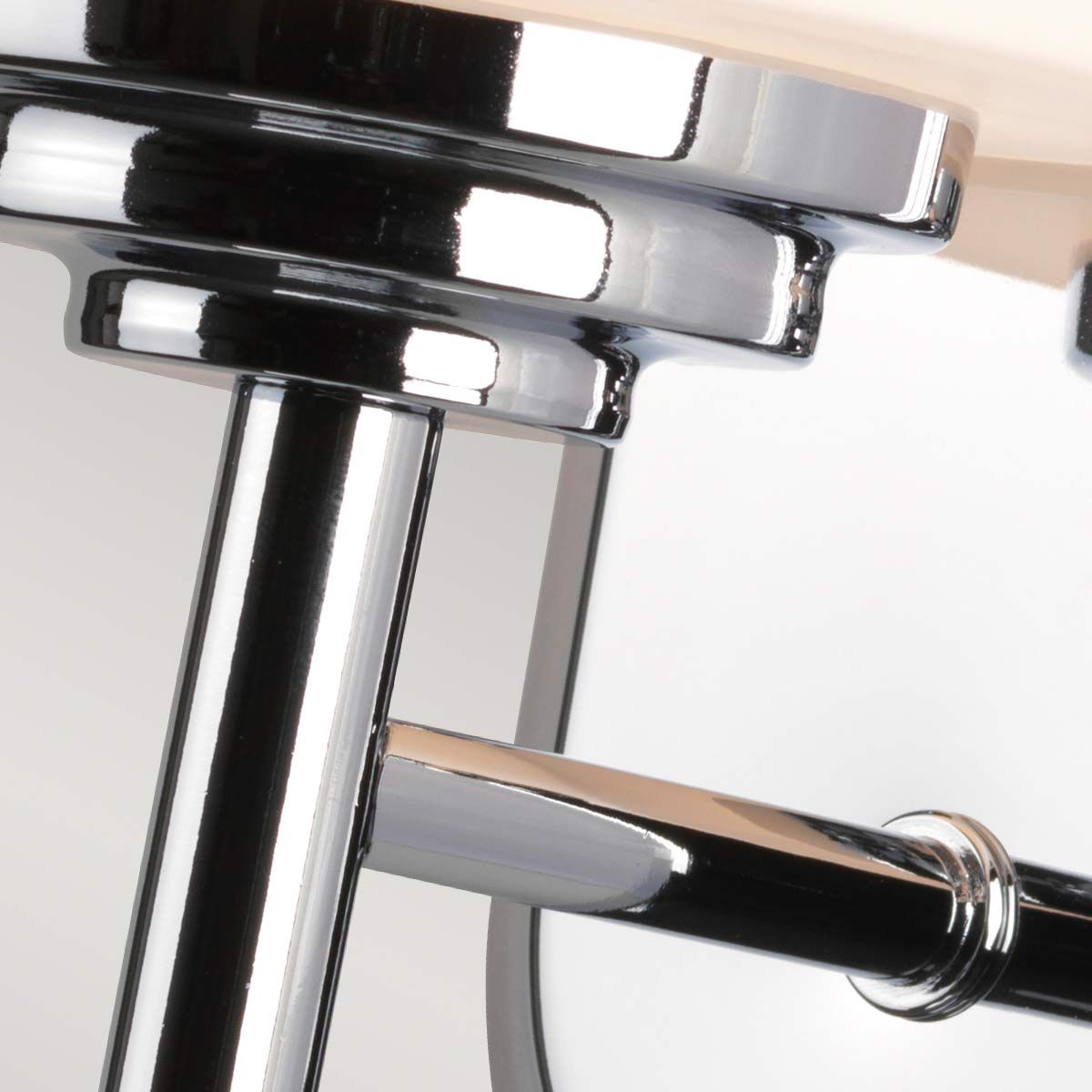 Sleek Chrome Bathroom Wall Sconce with Opal Glass Shade