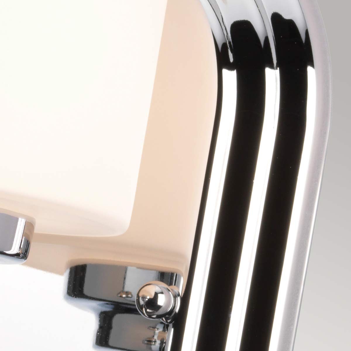 Sleek Chrome Bathroom Wall Sconce with Opal Glass Shade