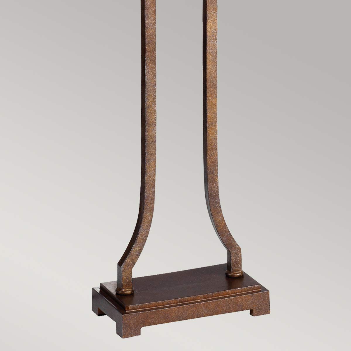 Elegant Bronze Filigree Floor Lamp with Sand Shade