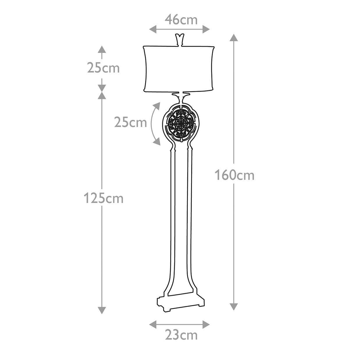 Elegant Bronze Filigree Floor Lamp with Sand Shade