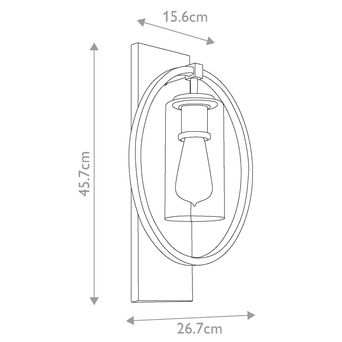 Marlena Geometric Oval Wall Light in Antique Bronze Finish