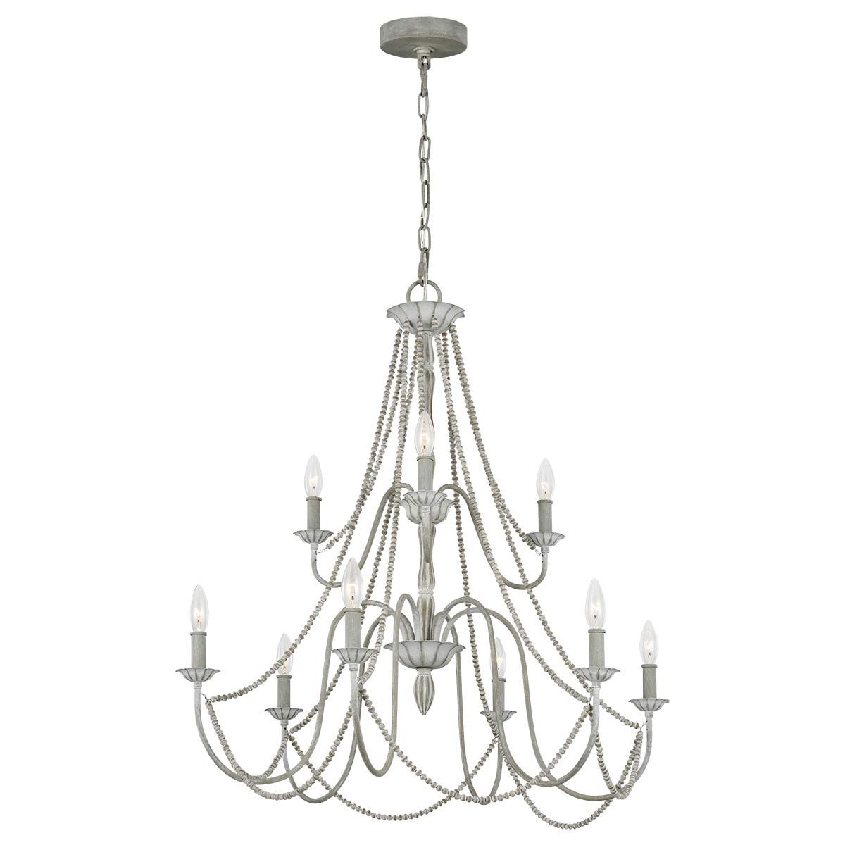 French Country Elegance: Maryville 9-Light Weathered Chandelier