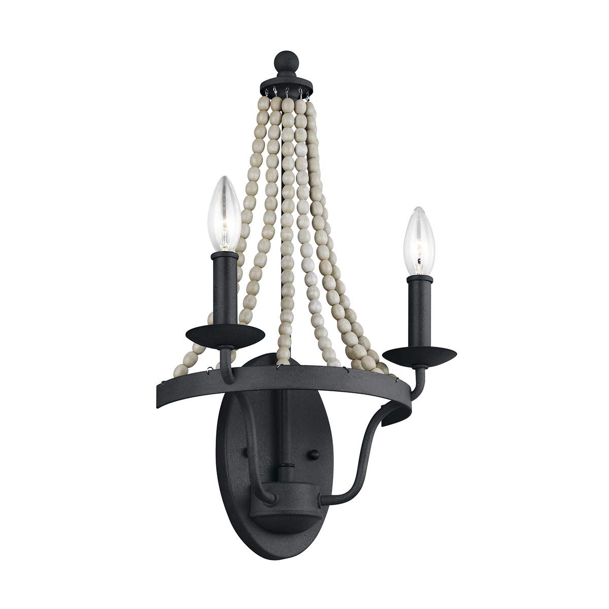 Driftwood Elegance: 2-Light Gothic Wall Sconce