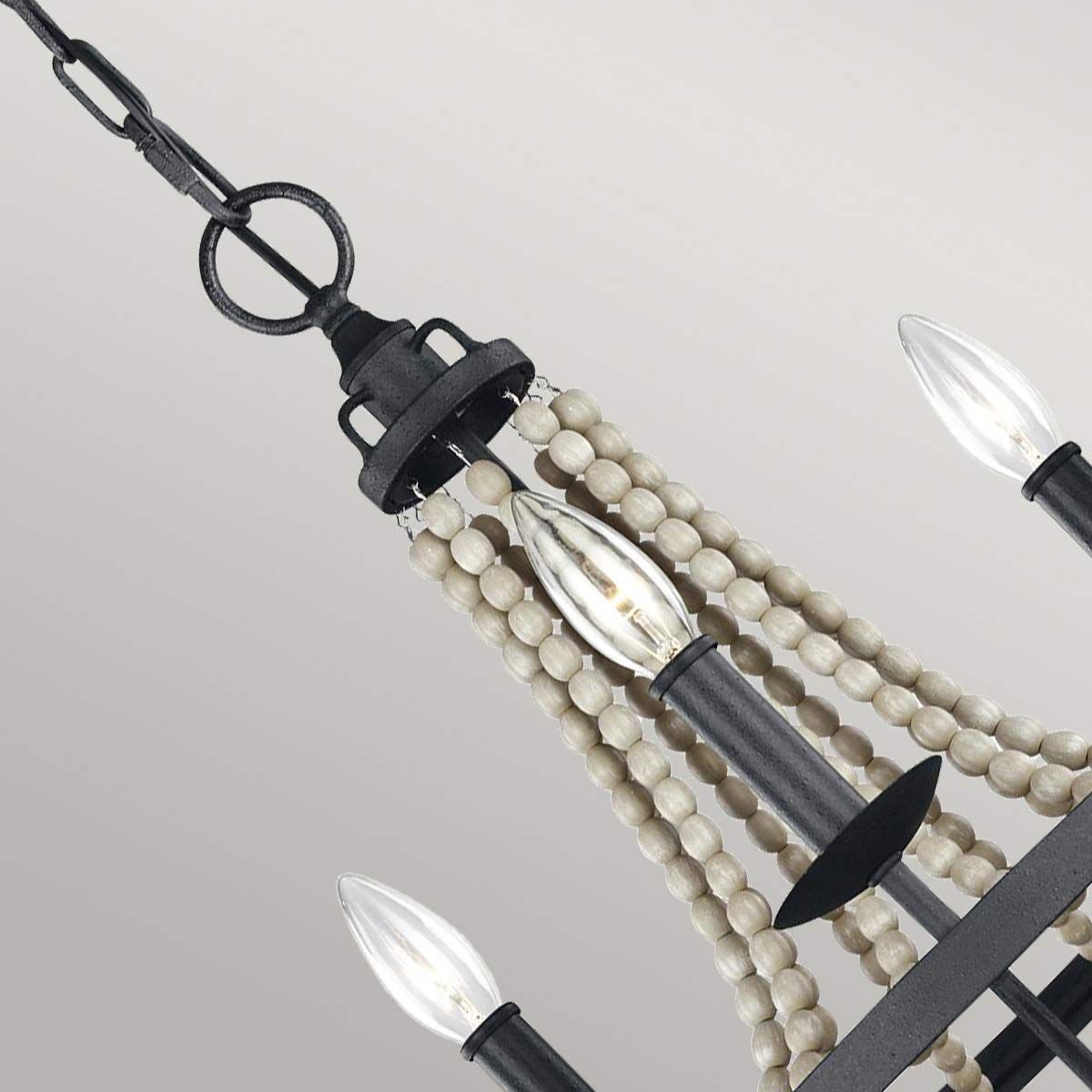 Nori 3 Light Transitional Chandelier with Driftwood Beads