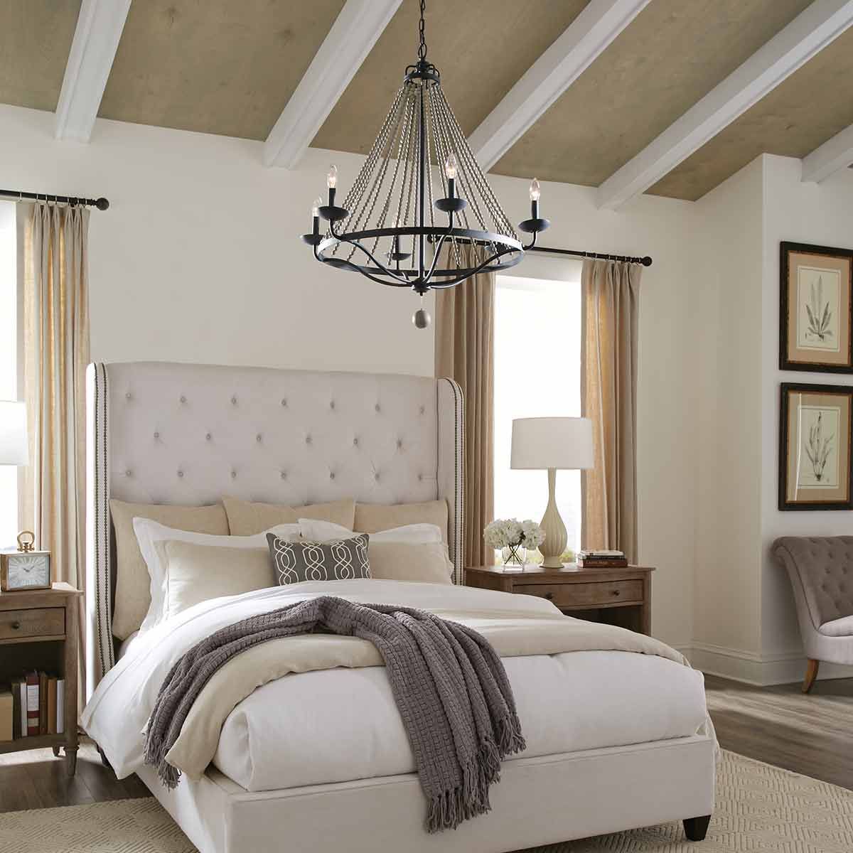 Modern Rustic 6-Light Chandelier in Driftwood and Zinc