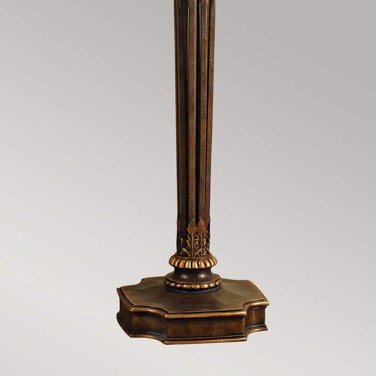 Regal Firenze Gold Floor Lamp with Amber Glass Torchiere Shade