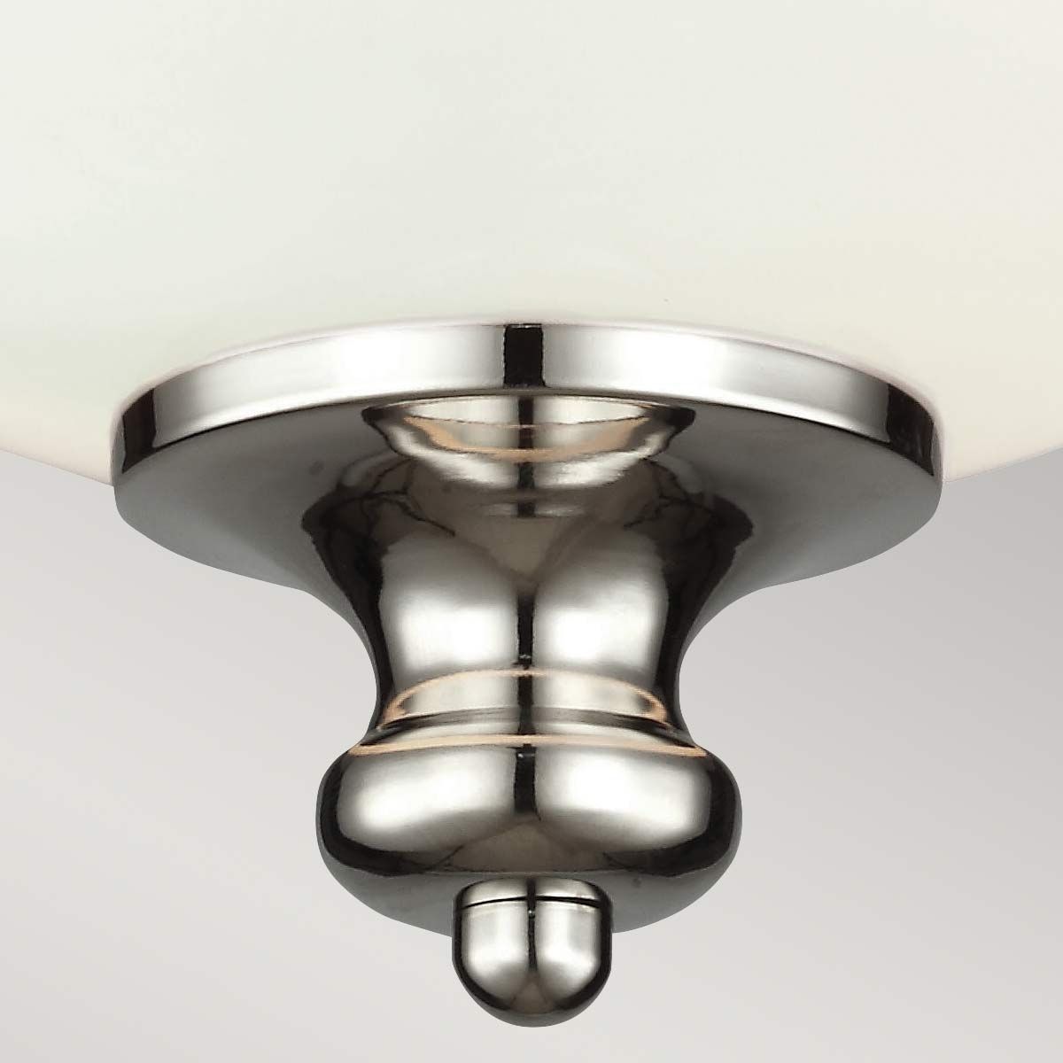Contemporary Brushed Nickel Flush Mount with Opal Glass