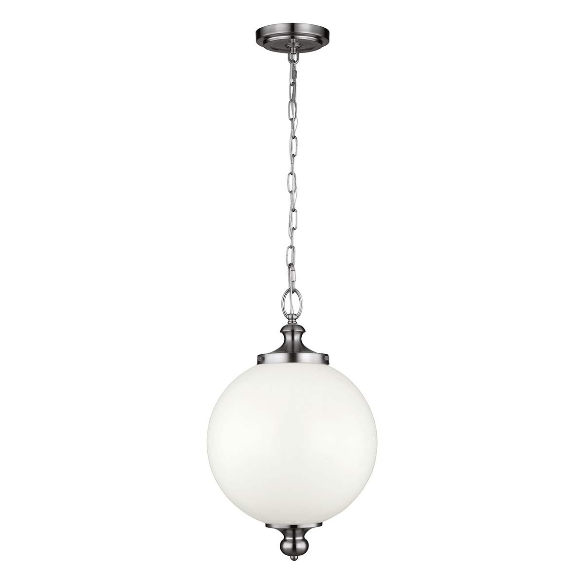Elegant Parkman Polished Nickel and Frosted Glass Pendant Light