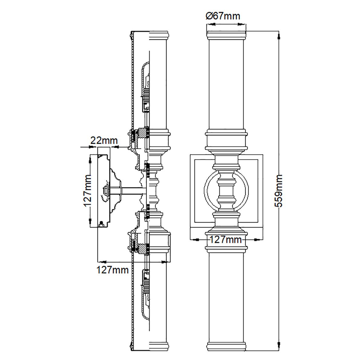 Elegant Chrome Wall Light Fixture with Dual Opal Glass Tubes