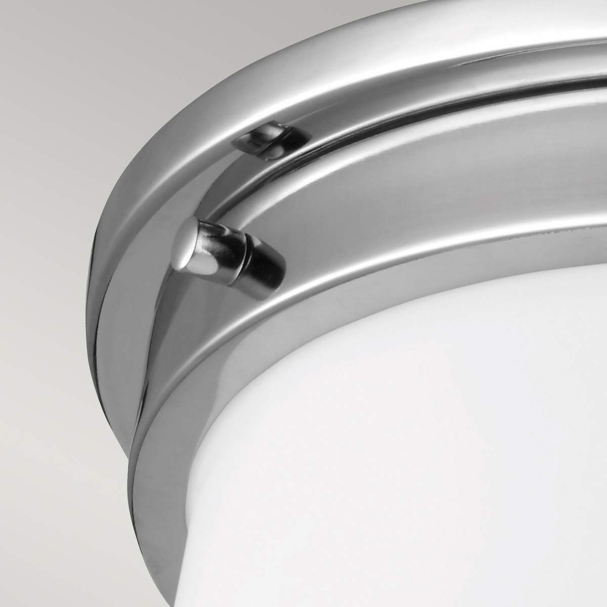Contemporary Nickel Ceiling Light with Frosted Glass