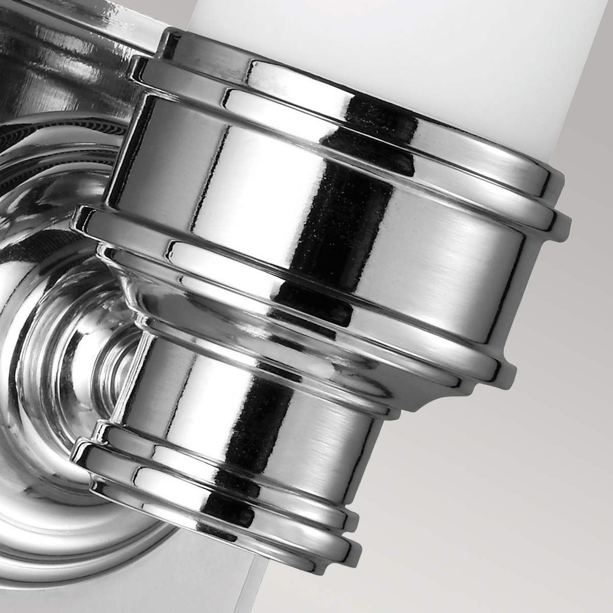 Modern Nickel Tubular Sconce with Opal Glass for Bathroom Walls & Ceilings