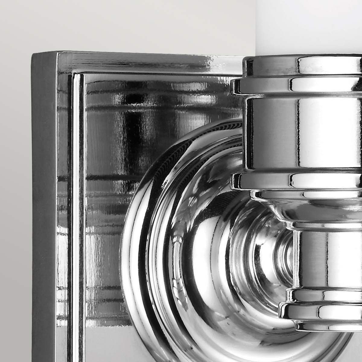 Modern Nickel Tubular Sconce with Opal Glass for Bathroom Walls & Ceilings