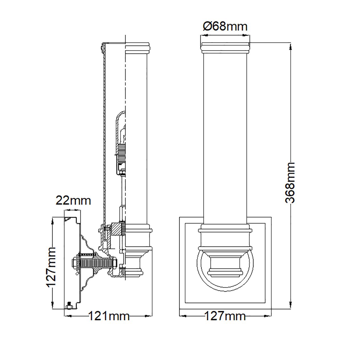 Modern Nickel Tubular Sconce with Opal Glass for Bathroom Walls & Ceilings