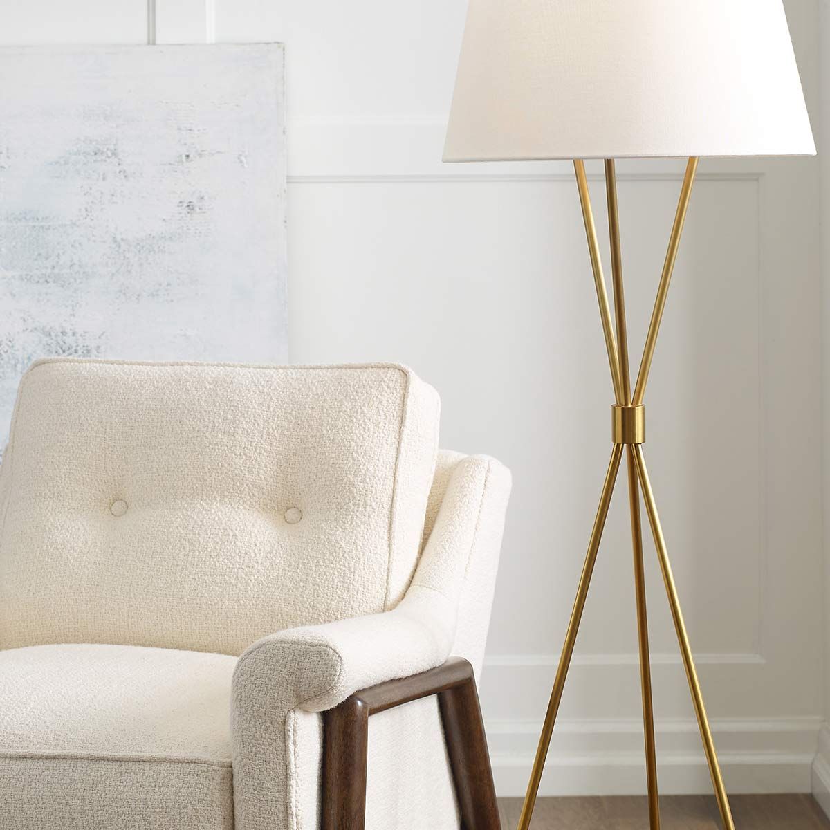 Timeless Elegance: Penny Single-Light Burnished Brass Floor Lamp